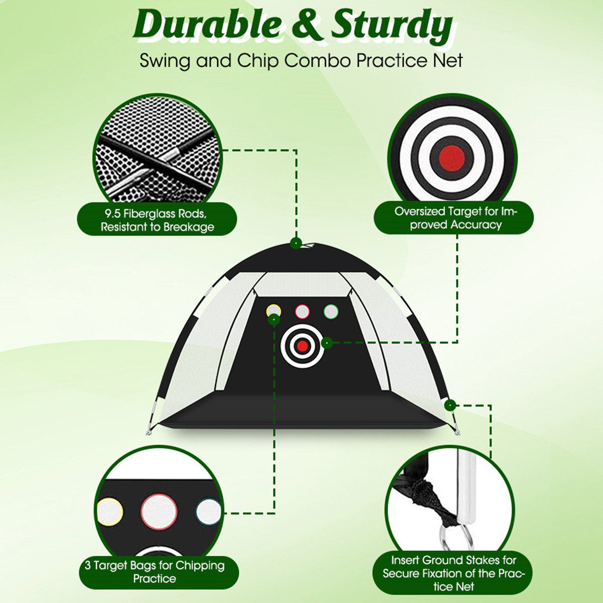 10x7ft Golf Hitting Net with Turf,Practice Net Driving Range for Backyard Indoor Training