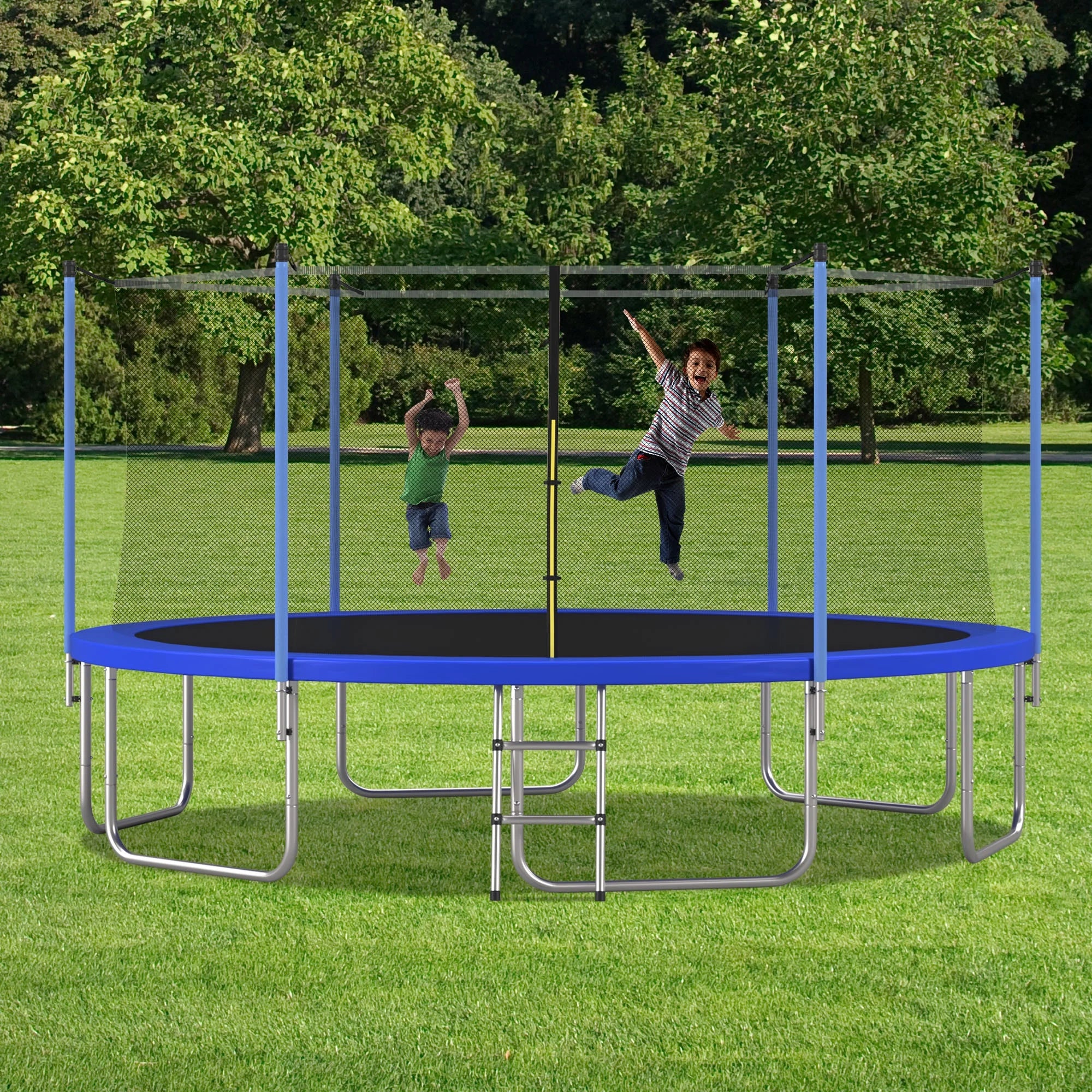 EUROCO 1500LB 16FT Trampoline for Adults and Kids, Trampoline with Enclosure ,Ladder,Heavy Duty Recreational Trampoline Capacity for Kids