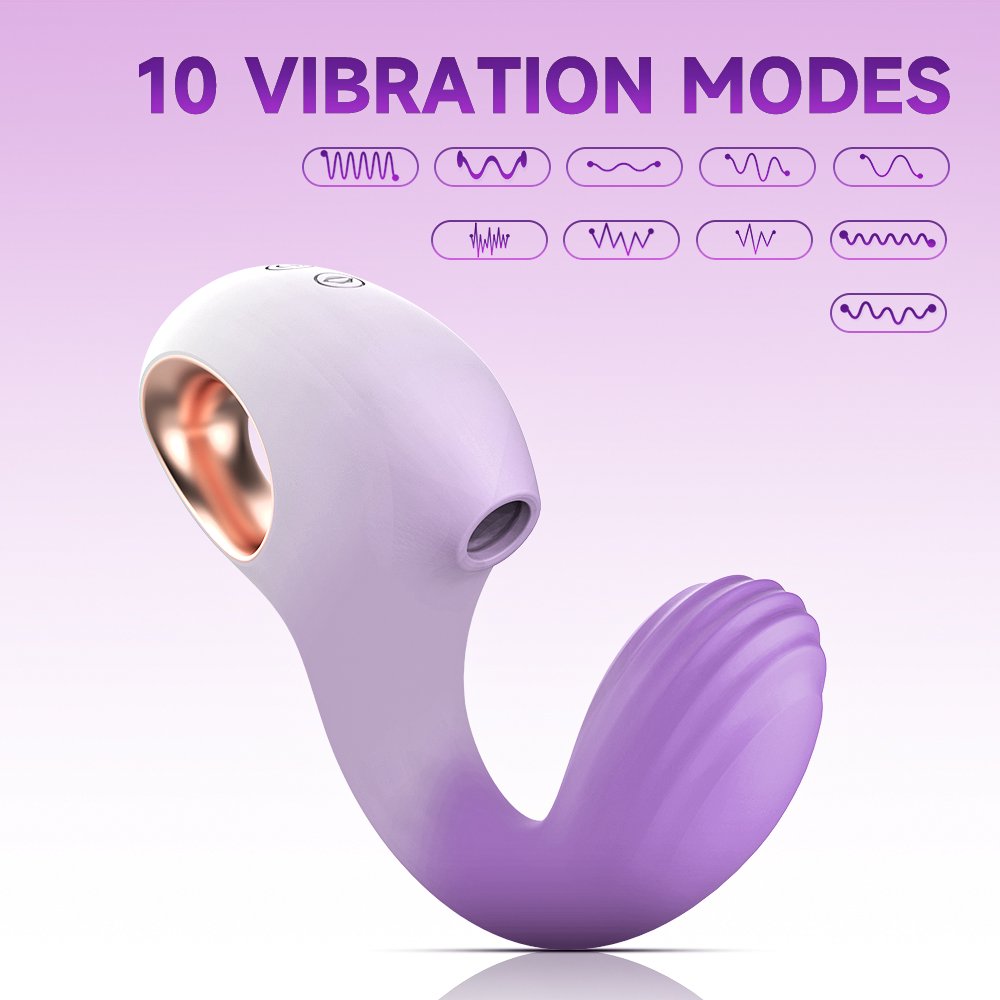 Madiva Sucking Vibrators for Women,Dual Vibrating Massagers for Female, Clitoral G Spot Vibrators for Personal Massage,Purple White.