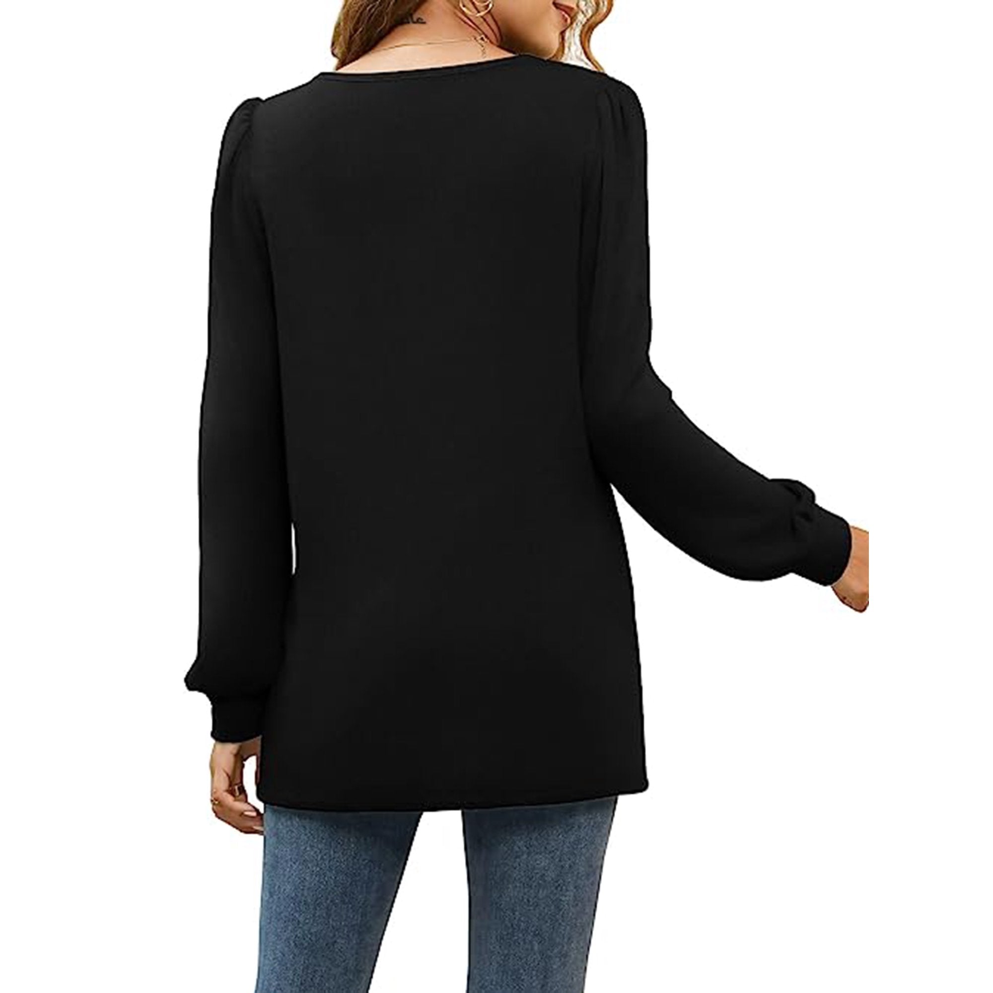 LinenMarket Sweatshirts for Women Square Neck Long Sleeve Shirts Casual Tunic Tops