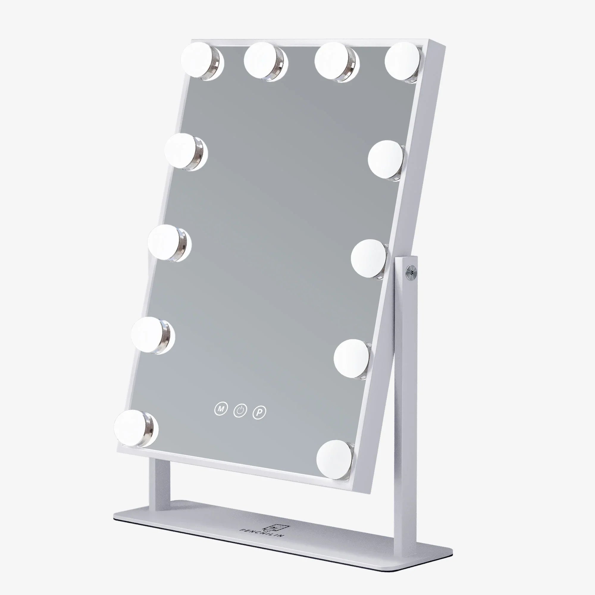 Fenchilin Vanity Makeup Mirror with Lights Metal Tabletop White 14.5" x 18.5"