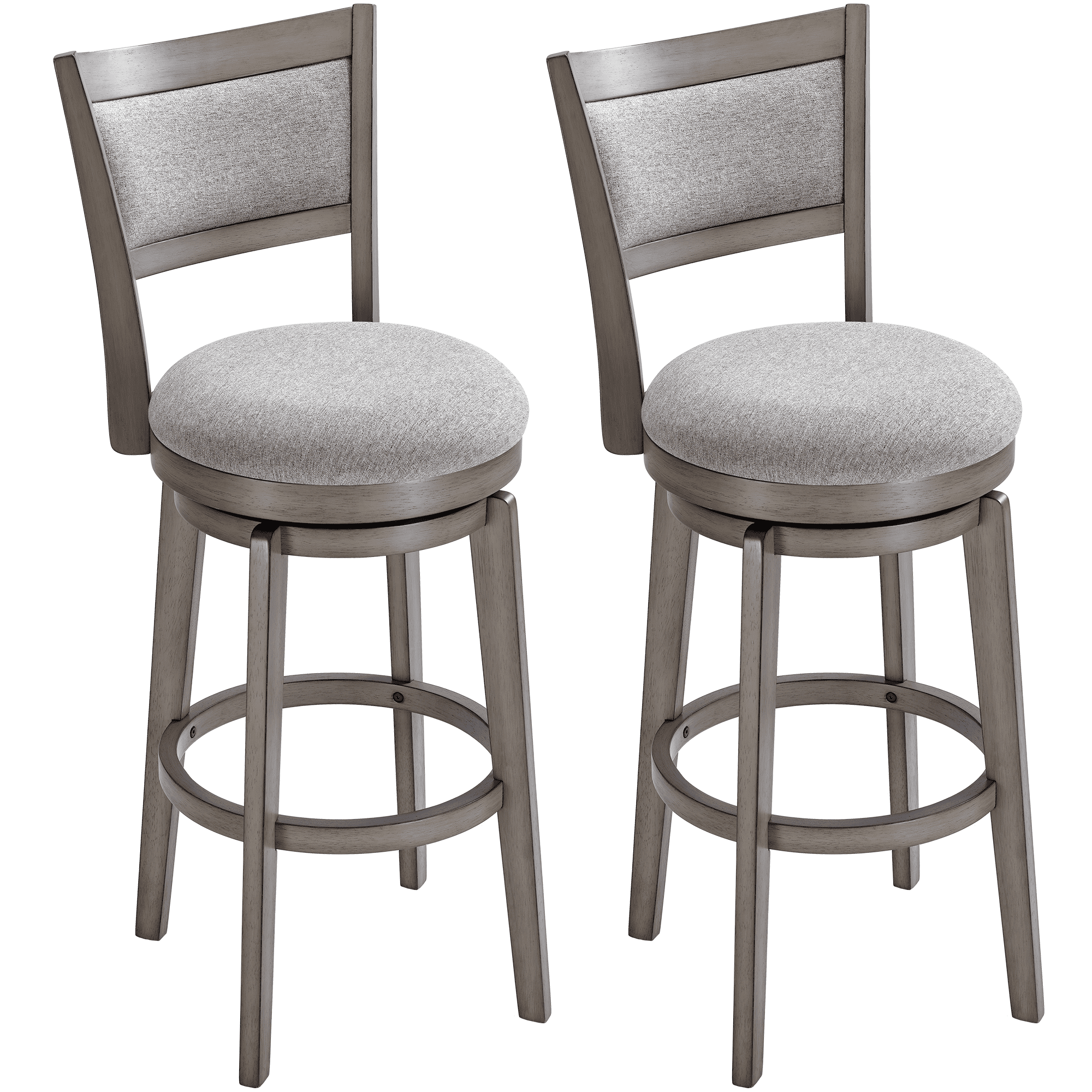 TrumanPick 30 Bar Height Swivel Bar Stool Set of 2 Upholstered Counter-Height Barstools with High Back Pub Chair Seat for Kitchen Island